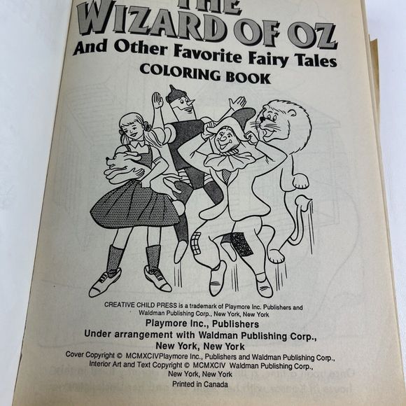 WIZARD OF OZ Jumbo Coloring Activity Book VTG 90s Creative Child Press 1994 Kids - Picture 5 of 6